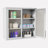 Wall Mounted Storage Cabinet with Hazy Glass Doors and 2 Adjustable Shelves-643548479