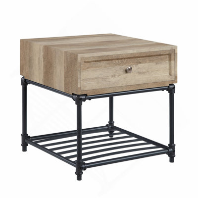 Table de bout en chêne et gris sable