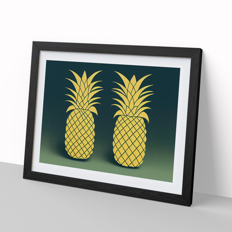 Abstract Pineapple Art Vol.1 - Framed Print, Black, 46cm H x 64cm W x 2cm D