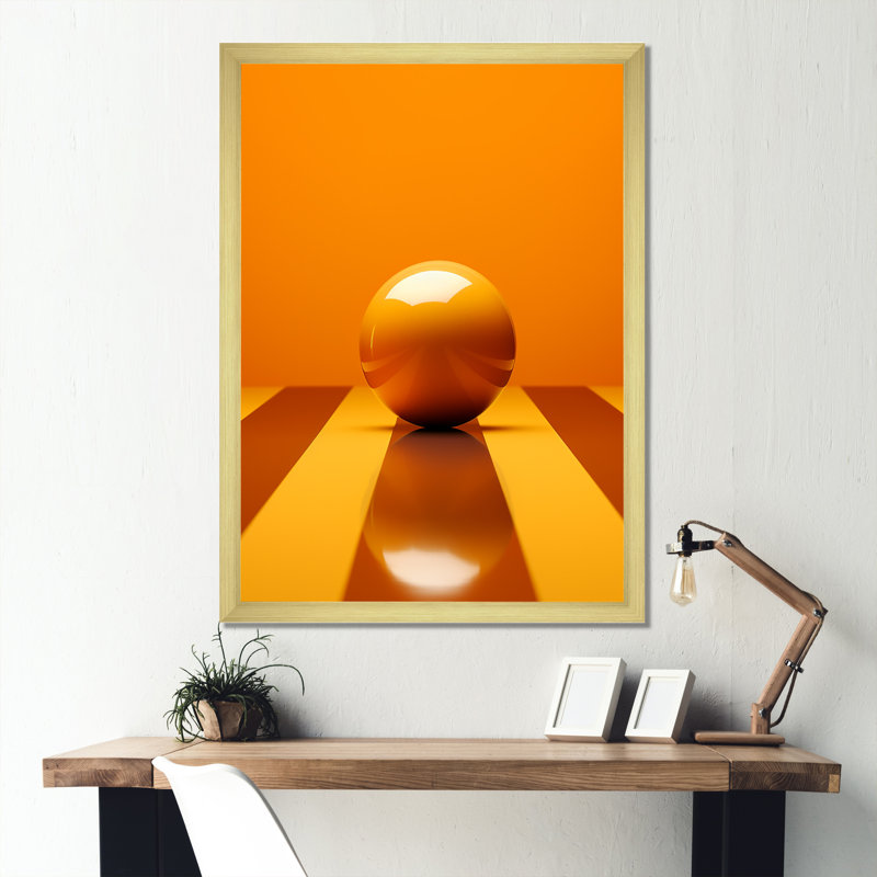 «Bowling Tangerine Triumph», reproduction sur toile, H 32 po x l 16 po x P 1 po, Cadre doré simple