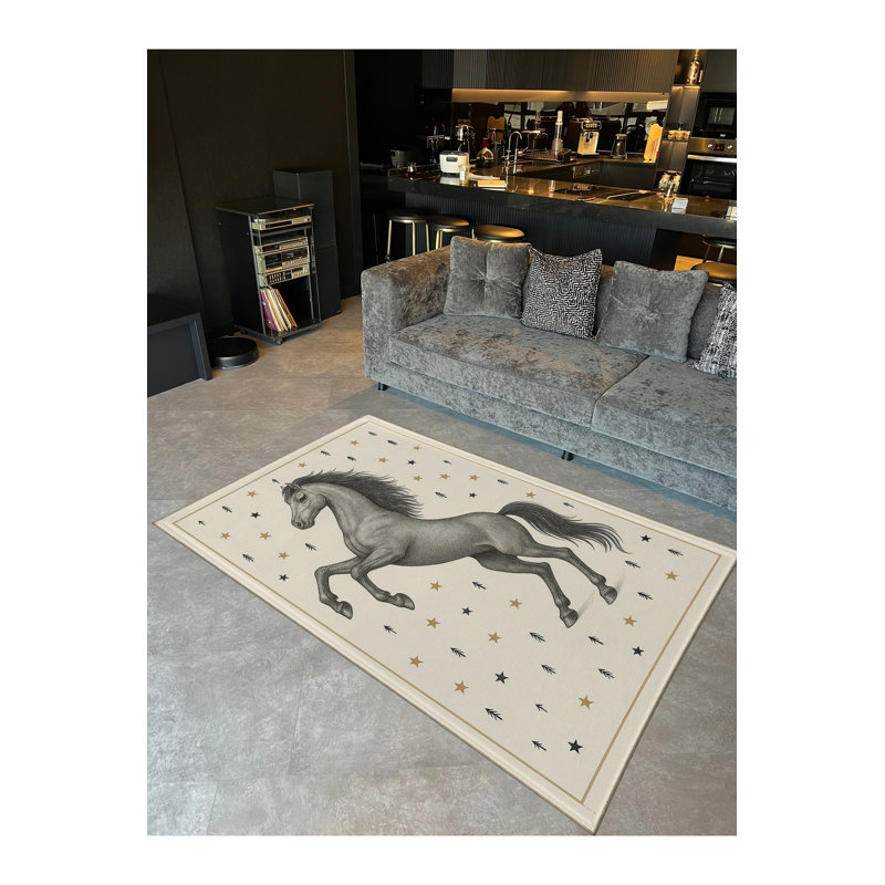 Tapis gris tissé Mosso, 4'7" x 6'7"