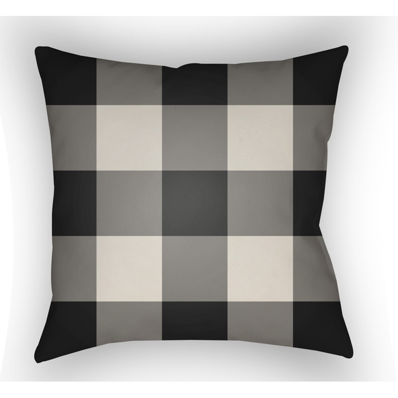 Ellayah Indoor/Outdoor Throw Pillow, Black/Neutral, 18" H x 18" W