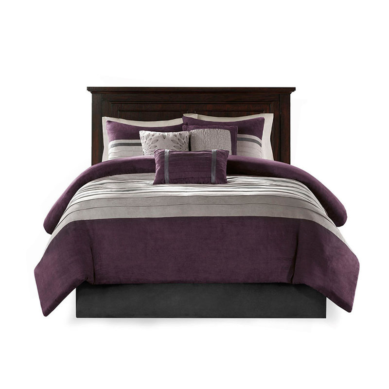 Ensemble d'édredon 7 pièces, Mauve, Édredon grand + 6 pièces supplémentaires 