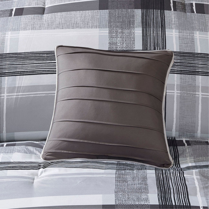 Plaid Comforter Set, Twin Comforter + 3 Additional Pieces