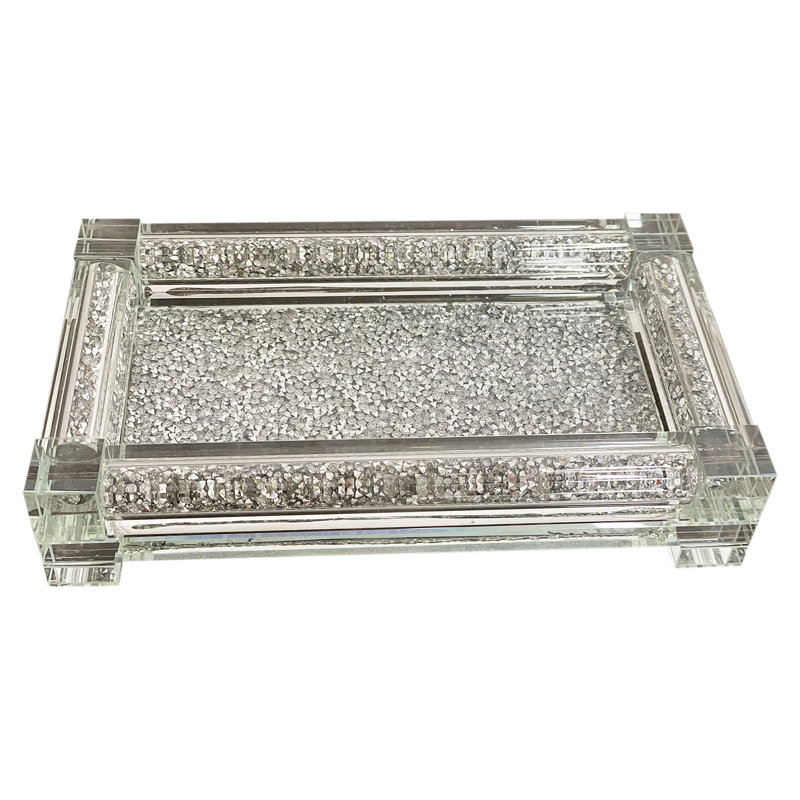 Plateau moyen en verre Ambrose, Argent