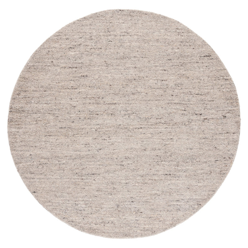 Jaycee Hand Tufted Wool/Cotton & Other Fiber Solid Color Rug in Ivory, Round 7'