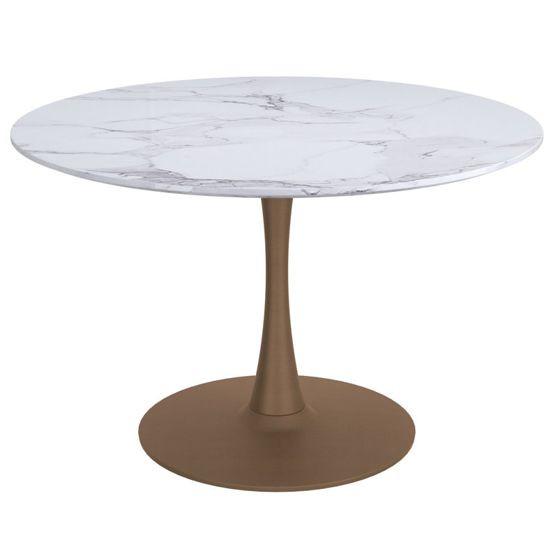Table de salle à manger Benedix, L 47,25 po x l 47,25 po, Or