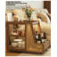 Chariot utilitaire mobile rétro en bois avec détails en rotin-1941561420-1941561422