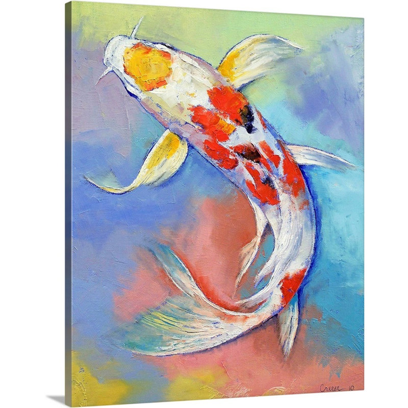 «Winkel Butterfly Koi Fish» par Michael Creese, reproduction d'art sur toile, H 20 po x l 16 po x P 1,25 po
