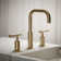 Purist® Widespread Faucet with Drain Assembly Low Lever Handles and Low Gooseneck Spout
