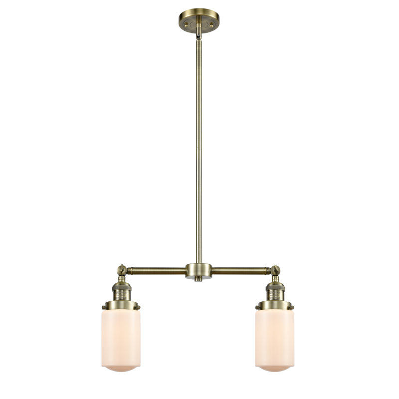 Saroyan 2 - Light Kitchen Island Pendant, Matte White, Antique Brass