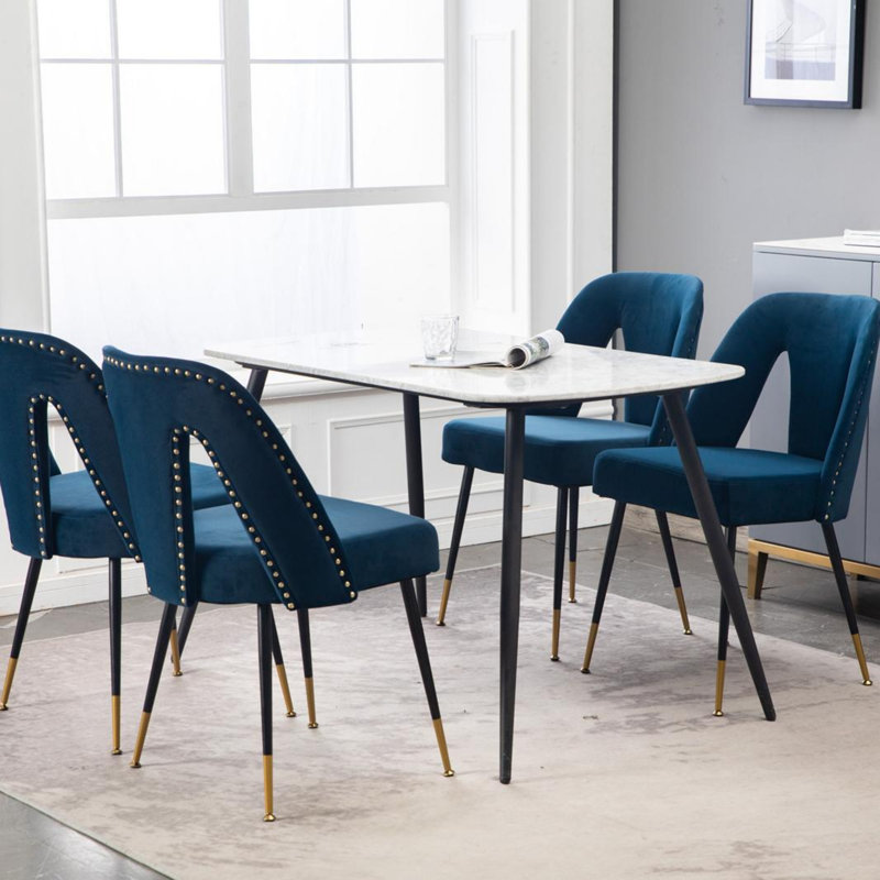 Modern Minimalist Dining Chair, Blue