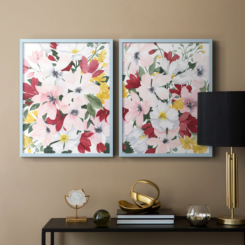 Spring Bliss I-Premium Framed Print -Ready to Hang - No Nails Required - No Nails Required, 29" H x 46" W, Blue