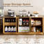 Buffet 67 po à 6 portes avec rangement pour cuisine, salon, noyer-1348016697