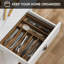 Acacia Wood Kitchen Silverware Drawer Organizer Utensil Holder for Silverware and Kitchenware 7 Compartment