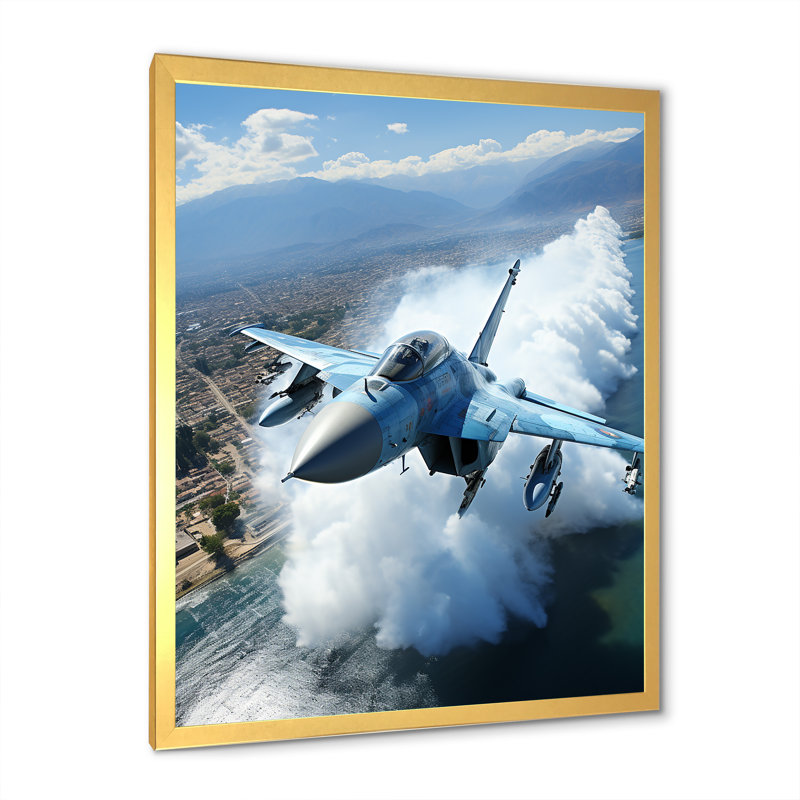 Impression militaire sur toile, Cadre doré simple, H 20 po x l 12 po x P 1 po