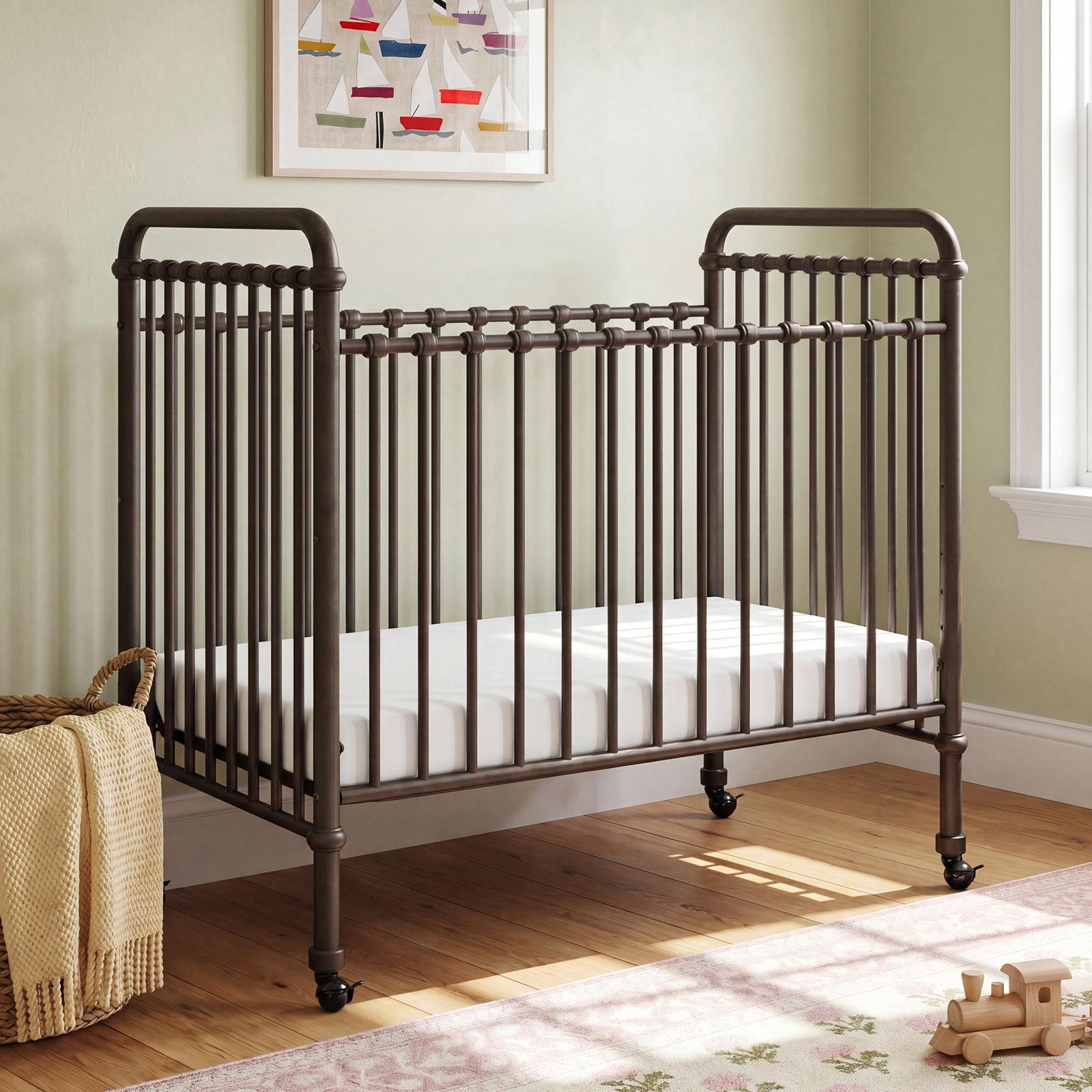 Abigail Iron 3-in-1 Convertible Crib, Vintage Iron