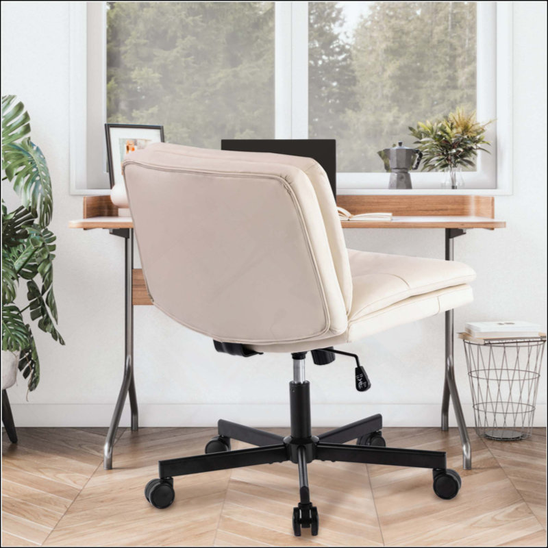 Fauteuil de bureau ergonomique pivotant à 360 ° avec roulettes et siège confortable
