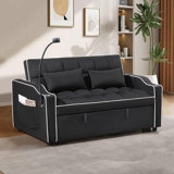 1 multifunctional foldable sofa bed in 3 different lengths, modern sofa, upgraded suede fabric, adjustable backrest, with USB port, ashtray, and rotating telephone stand