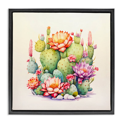 Desert Spring Blooms  Framed Floater Canvas Wall Art by Andrea Haase