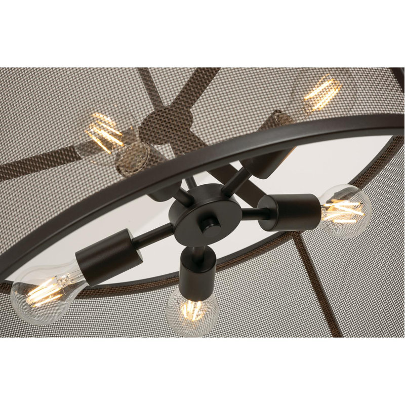 Luminaire suspendu cylindrique unique à 5 lumières
