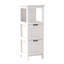 Armoire de salle de bain avec 2 tiroirs et 1 tablette de rangement