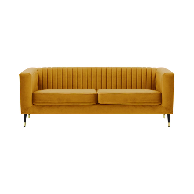 Septimus Velvet Sofa, Mustard