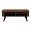 1 table de rangement avec portes en tambour finition noyer et 2 tablettes