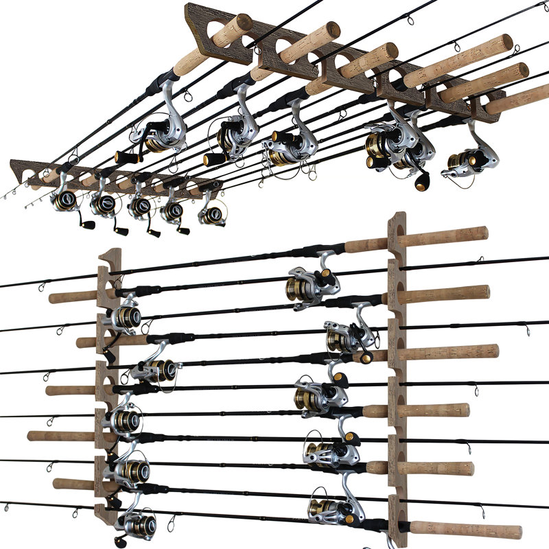 American Cherry 11 Rod Ceiling /Wall Rack, Gray