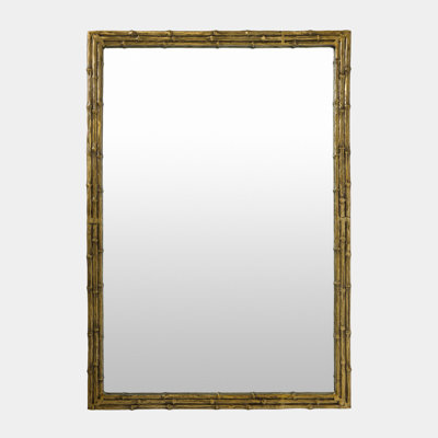 Bamboo Framed Mirror-Brass