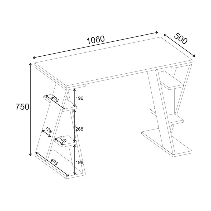 Standing Desk, White, White/Ash Green