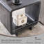 Table de bout moderne 23,6 po, table d'appoint à 2 niveaux avec station de charge et tablette de rangement ouverte, table de chevet simple avec prise de courant-1291364058