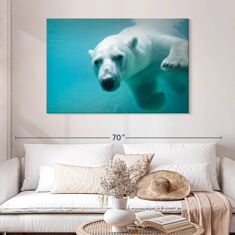 Brampt Polar Bear In The Water, 32" H x 48" W