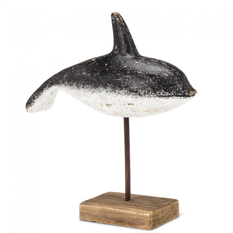 Figurine Orca noir et blanc sur un support