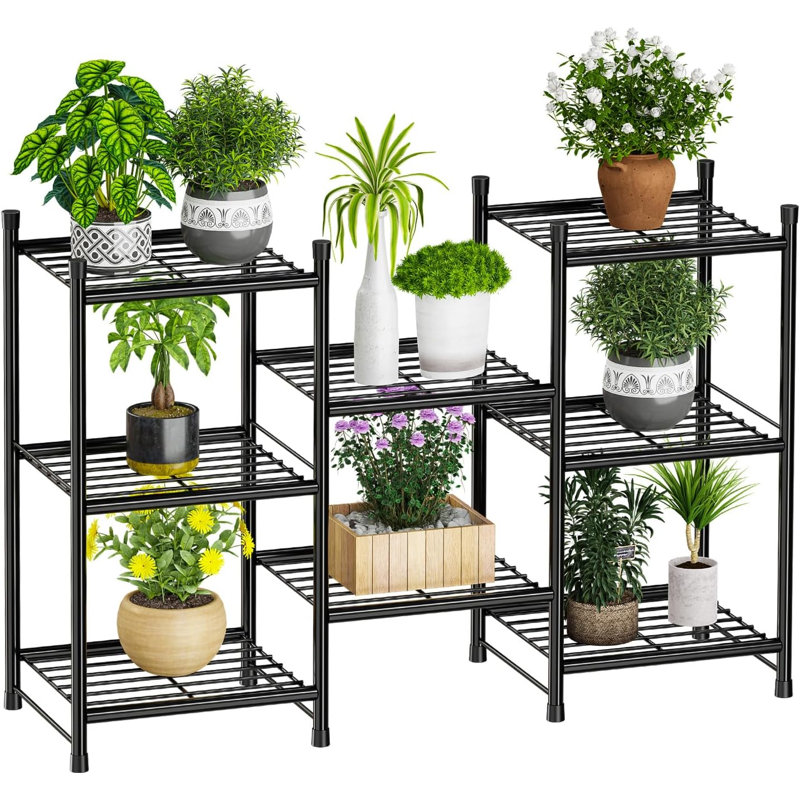 Support à plante pour l'intérieur et l'extérieur, Noir