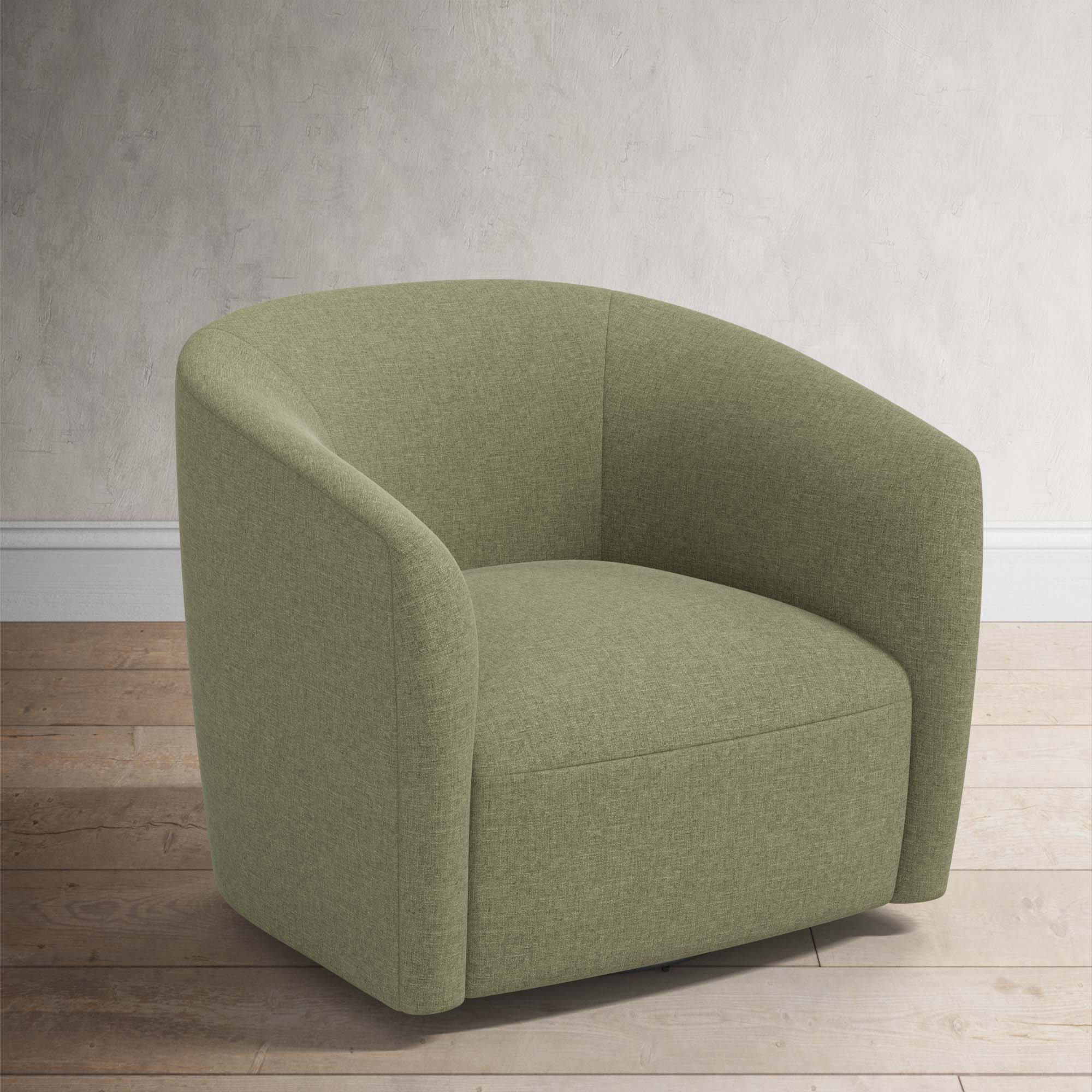 Marita 32" Barrel Chair, Zuma Laurel Textured Linen
