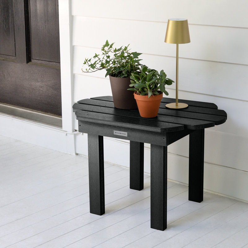 Anette Outdoor Side Table , 27'' in. W 18'' in. D, Black