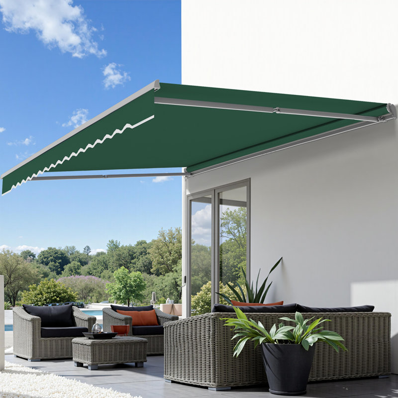 Auvent de patio pour auvent pour auvent rétractable manuel, L 98,4 po x P 78,7 po, Vert