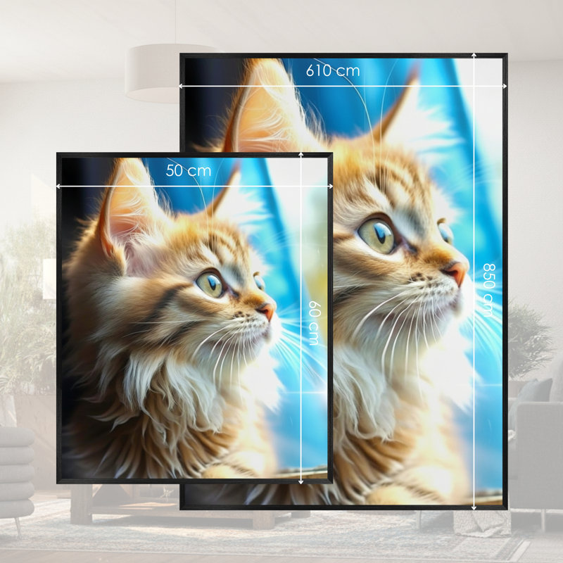 Single Picture Frame LED Illuminated Wall Art Wall Art on Glass / Aluminium, 60 cm H x 50 cm W