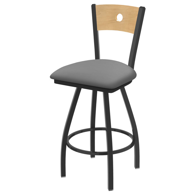 Tabouret pivotant Voltaire, Érable moyen, Étain, Siège CanterFolkstone gris / dossier NaturalMaple