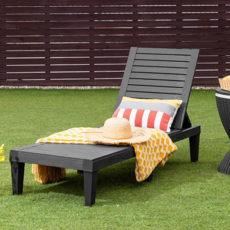 Chaise longue inclinable 75 po Brooksley, Noir