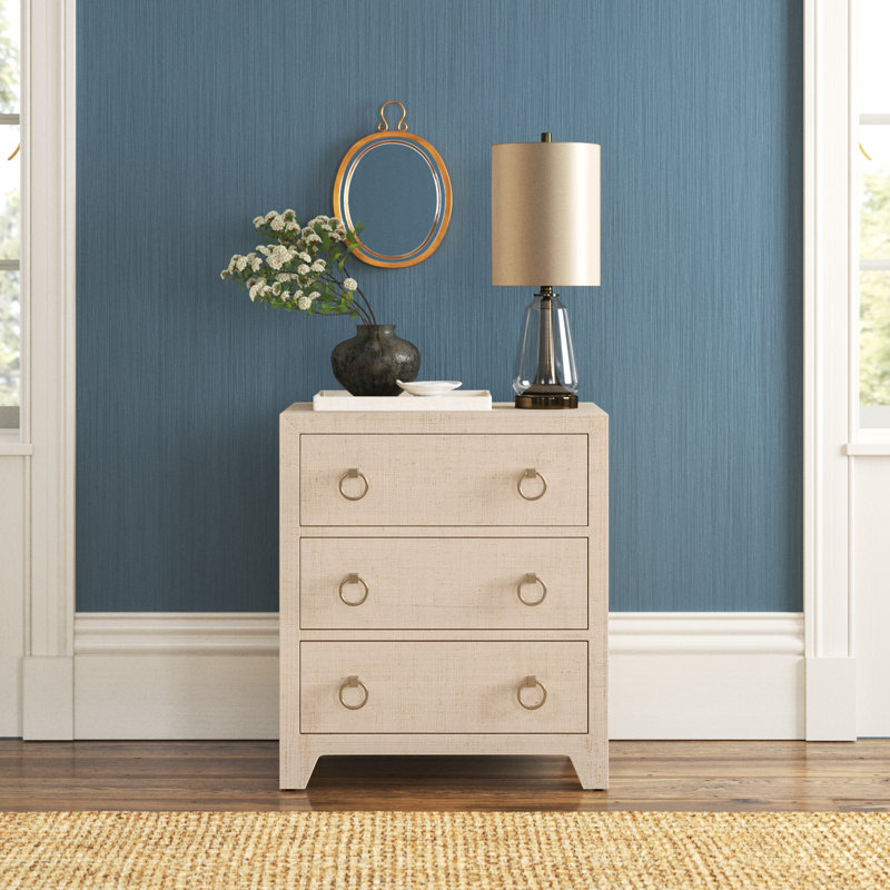 Birch Lane™ Cleo 3 - Drawer Raffia Dresser | Wayfair