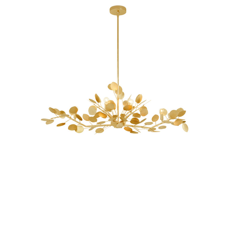 Lunaria 6 - Light Chandelier, Contemporary Gold Leaf
