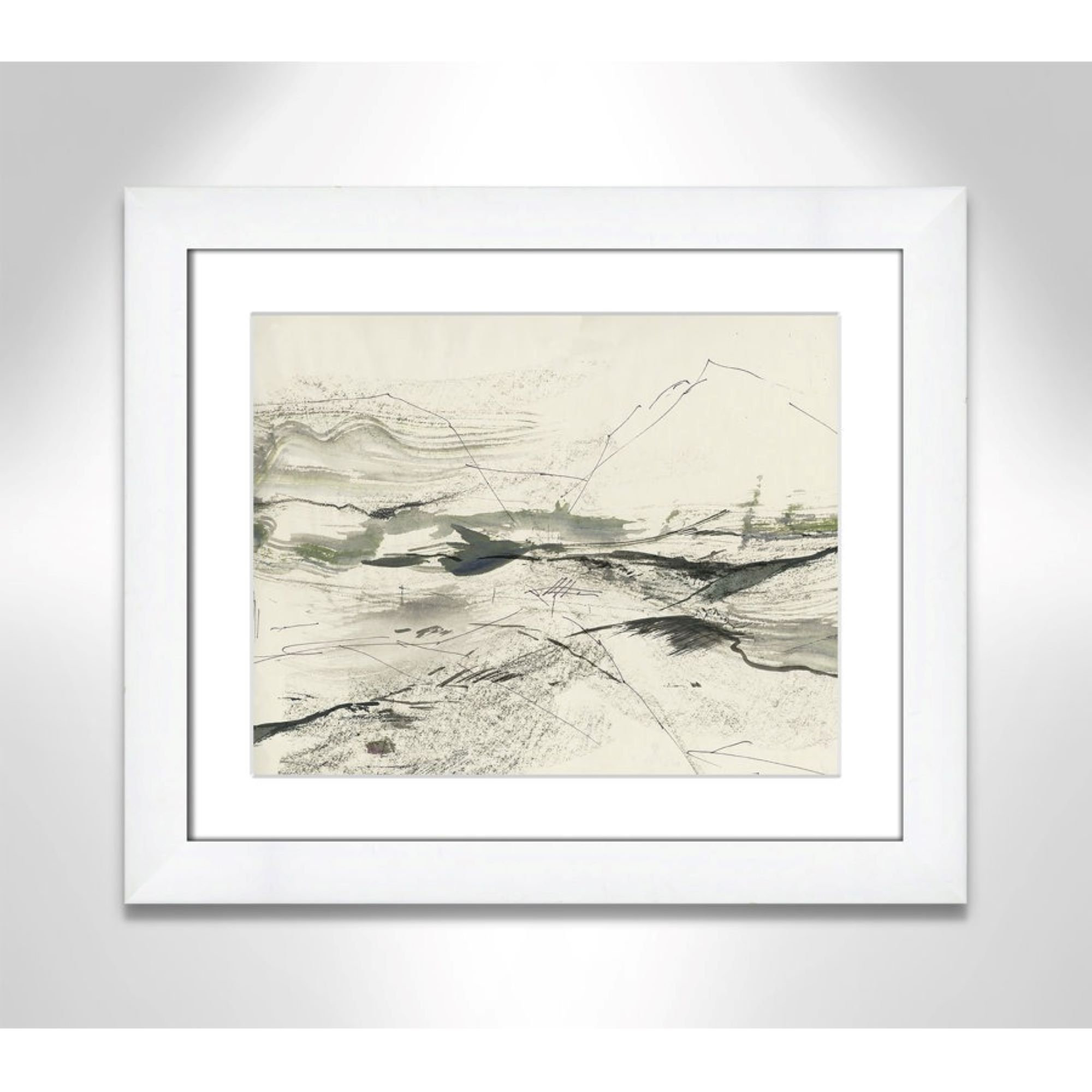 Green Sketches by PI Studio, White, White Cube Picture Framed, 17.5" H x 20.5" W x 1.25" D