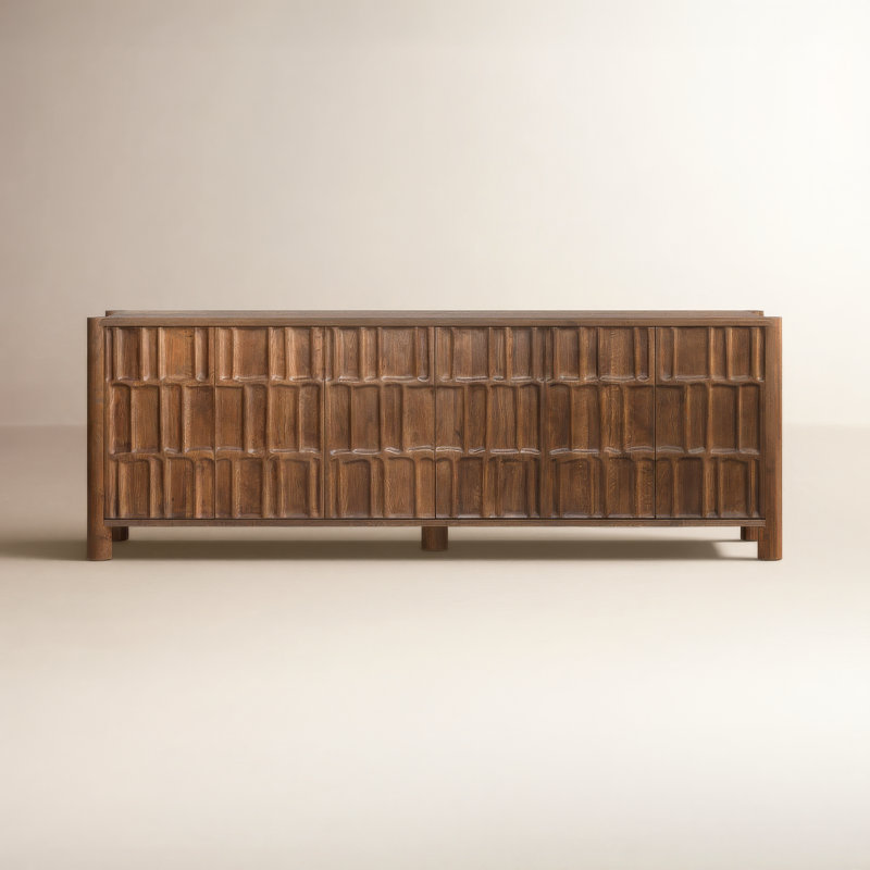 Junie 98'' Solid Wood Sideboard, Brown