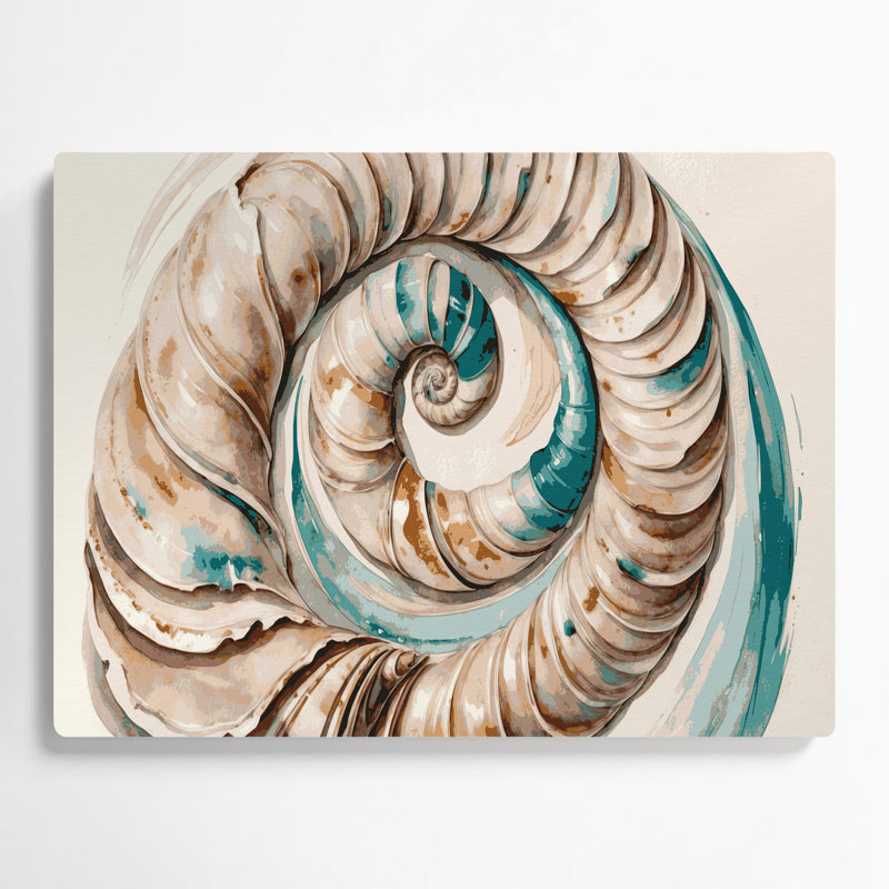 Art mural en métal beige Collection Coastal Conch, H 11 po x l 14 po