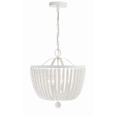 Lustre blanc mat 4 lumières Corinne