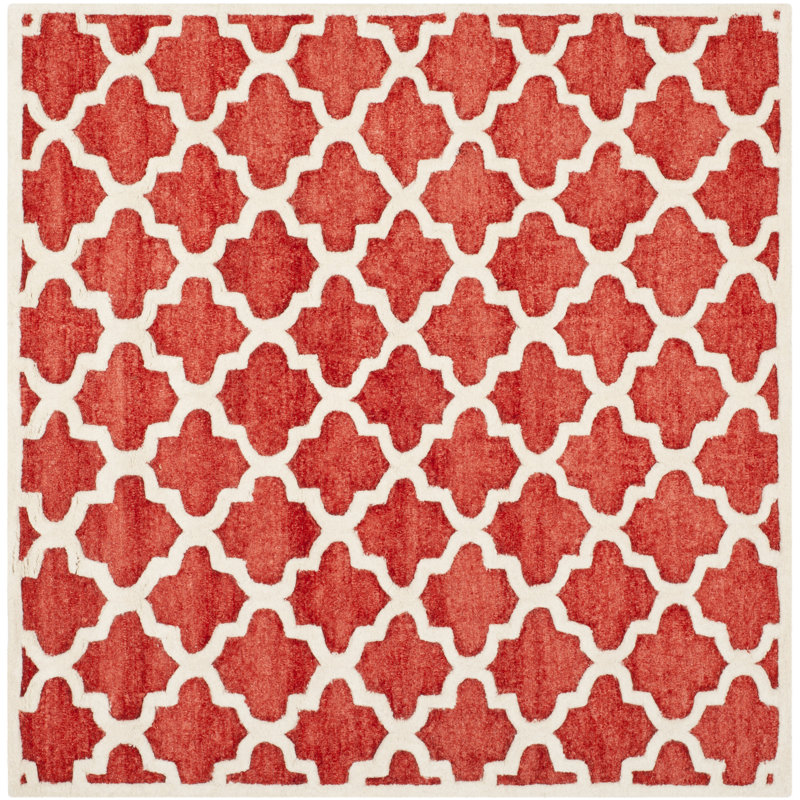 Tapis géométrique touffeté à la main Precious, Carré 5 pi