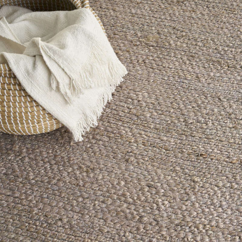  Natural Jute 6' x 9' Grey Farmhouse Indoor Rug, Rectangle 6' x 9', Gray