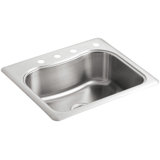 Staccato 25" L x 22" W x 8-5/16" Top-Mount Single-Bowl Kitchen Sink with Single Faucet Hole